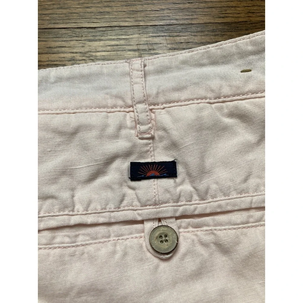 Faherty Mens Chino Shorts Slash Pockets Linen Blend Pink Size 36 Beach